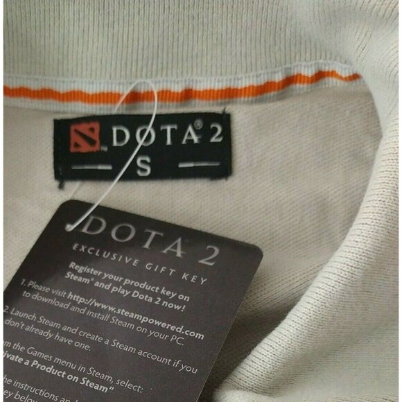 Dota 2 Dolfrat Roshinante Polo Shirt Men Size S Gray Short Slv Lockless Lockbox - Picture 7 of 8